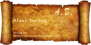 Alexi Dorina névjegykártya